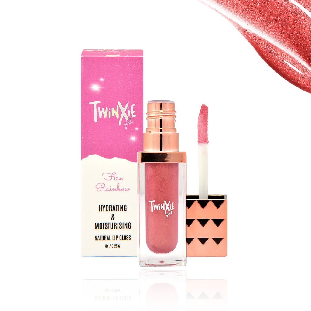 TwinxieGirl Fire Rainbow Lip Gloss Packaging